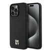 Telefoniümbris DKNY Leather Monogram Pattern Metal Logo MagSafe, Apple iPhone 15 Pro Max, must