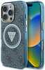 Guess IML Metal Glitter 4G Circle Triangle MagSafe ümbris, Apple iPhone 16 Pro Max, sinine