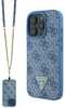 Telefoniümbris Guess Leather Metal Logo Strass Crossbody, Apple iPhone 16 Pro Max, sinine
