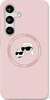Telefoniümbris Karl Lagerfeld Silicone Double Heads And Circle MagSafe, Samsung Galaxy S25+, roosa