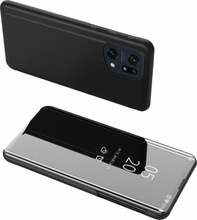 Telefoniümbris Clear View, Oppo Find X5 Pro, must