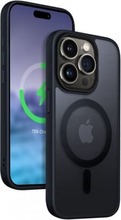 Telefoniümbris Crong Hybrid Frost MAG, Apple iPhone 15 Pro Max MagSafe, tumesinine