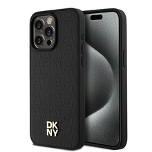 Telefoniümbris DKNY Leather Monogram Pattern Metal Logo MagSafe, Apple iPhone 15 Pro Max, must