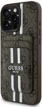 Telefoniümbris Guess 4G Stripes Magsafe rahakotiga, Apple iPhone 16 Pro Max, pruun