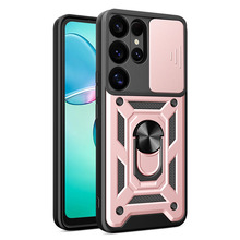 Telefoniümbris Hurtel Hybrid Armor Camshield, Samsung Galaxy S25 Ultra, roosa