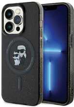 Telefoniümbris Karl Lagerfeld Karl&Choupette Glitter MagSafe KLHMP15LHGKCNOK, Apple iPhone 15 Pro, must