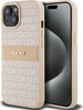 Telefoniümbris DKNY Leather Mono Stripe & Metal Logo DKHCP15MPRTHSLP, Apple iPhone 15 Plus/14 Plus, roosa