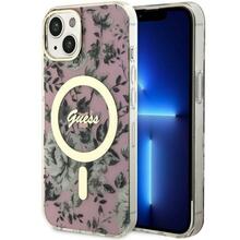 Telefoniümbris Guess Flower MagSafe GUHMP14SHCFWSP, Apple iPhone 14/15/13 6.1, roosa