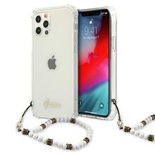 Telefoniümbris Guess GUHCP12LKPSWH, Apple iPhone 12 Pro Max 6.7, valge pärlmutter, läbipaistev