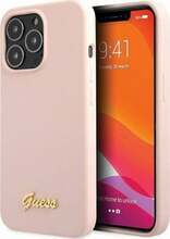 Telefoniümbris Guess GUHCP13XLSLMGLP Silicone Script Gold Logo, Apple iPhone 13 Pro Max, heleroosa