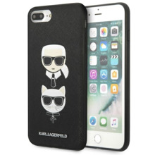 Telefoniümbris Karl Lagerfeld Saffiano Karl&Choupette Head KLHCI8LSAKICKCBK, Apple iPhone 7 Plus/8 Plus, must