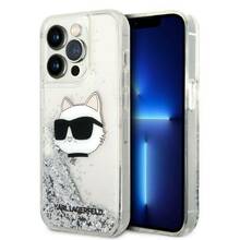Telefoniümbris Karl Lagerfeld Glitter Choupette Patch KLHCP14XLNCHCS, Apple iPhone 14 Pro Max, hõbedane