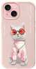 Nimmy telefoniümbris, Apple iPhone 15 6.1, roosa Glasses Cool Cat