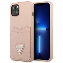 Telefoniümbris Guess GUHCP13SPSATPP Saffiano Double Card, Apple iPhone 13 mini, roosa
