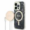 Telefoniümbris ja juhtmevaba laadija Guess GUBPP14LHMEACSK Marble MagSafe, Apple iPhone 14 Pro, must