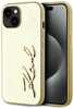 Telefoniümbris Karl Lagerfeld Wrinkled PU Signature Logo, Apple iPhone 15, kuldne