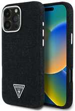 Telefoniümbris Guess Denim Triangle Logo MagSafe, Apple iPhone 16 Pro, must