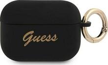 Kõrvaklappide ümbris Guess GUAPSSSK Silicone Vintage Script, Apple AirPods Pro, must