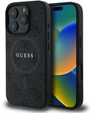 Telefoniümbris Guess PU Leather 4G Colored Ring MagSafe, Apple iPhone 16 Pro, must