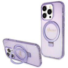Telefoniümbris Guess Ring Stand Script Glitter MagSafe GUHMP13XHRSGSU, Apple iPhone 13 Pro Max, lilla
