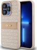 DKNY Leather Mono Stripe & Metal Logo DKHCP15LPRTHSLP ümbris, Apple iPhone 15 Pro, roosa