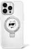 Telefoniümbris Karl Lagerfeld Ring Stand Choupette Head MagSafe KLHMP15MHMRSCHH, Apple iPhone 15 Plus, valge