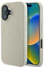 Telefoniümbris Guess Grained Ring MagSafe, Apple iPhone 16, pruun/liivakarva