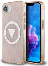 Telefoniümbris Guess IML Metal Glitter 4G Circle Triangle MagSafe, Apple iPhone 16e, roosa