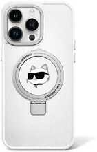 Telefoniümbris Karl Lagerfeld Ring Stand Choupette Head MagSafe KLHMP15MHMRSCHH, Apple iPhone 15 Plus, valge