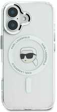 Telefoniümbris Karl Lagerfeld IML Metal Karl Head MagSafe, Apple iPhone 16, valge
