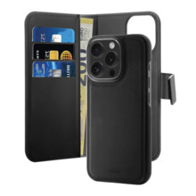 Telefoniümbris Puro Wallet Detachable MagSafe 2in1, Apple iPhone 16 Pro Max, must