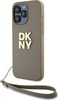 Telefoniümbris DKNY Hardcase Wrist Strap Stock Logo DKHCP15LPBSWSE, Apple iPhone 15 Pro, beež