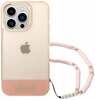 Telefoniümbris Guess GUHCP14XHGCOHP Translucent Pearl Strap, Apple iPhone 14 Pro Max, roosa