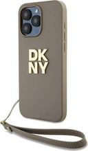 Telefoniümbris DKNY Hardcase Wrist Strap Stock Logo DKHCP15LPBSWSE, Apple iPhone 15 Pro, beež