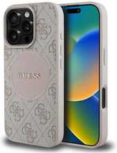 Telefoniümbris Guess 4G Circle Classic Logo MagSafe, Apple iPhone 16 Pro, roosa