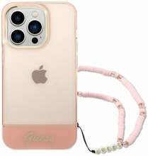 Telefoniümbris Guess GUHCP14XHGCOHP Translucent Pearl Strap, Apple iPhone 14 Pro Max, roosa