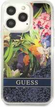 Telefoniümbris Guess Liquid Glitter Flower GUHCP13LLFLSB, Apple iPhone 13 Pro, sinine