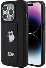 Telefoniümbris Karl Lagerfeld Gripstand Saffiano Choupette Pins KLHCP15XGSACHPK, iPhone 15 Pro Max, must