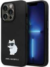Karl Lagerfeld Silicone C Metal Pin KLHCP14LSMHCNPK ümbris, Apple iPhone 14 Pro, must