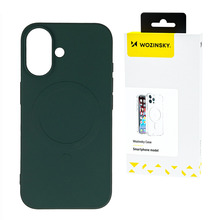 Telefoniümbris Wozinsky Liquid Silicone MagSafe, Samsung Galaxy S25+, roheline