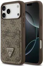 Guess 4G Double Card Triangle ümbris, iPhone 18 Pro Max / 17 Pro Max, pruun