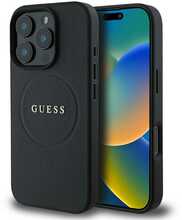 Telefoniümbris Guess PU Grained Classic Logo MagSafe GUHMP16XPGHSMMK, Apple iPhone 16 Pro Max, must