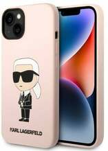 Telefoniümbris Karl Lagerfeld KLHMP14MSNIKBCP Silicone Ikonik, Apple iPhone 14 Plus, roosa
