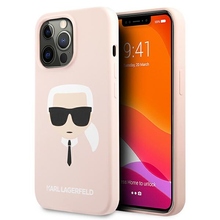 Telefoniümbris Karl Lagerfeld Liquid Silicone Karl Head Case KLHCP13XSLKHLP, Apple iPhone 13 Pro Max, heleroosa