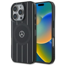 Telefoniümbris Mercedes MB Double Layer Crossed Lines, Apple iPhone 16 Pro, must