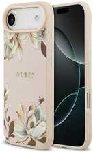 Telefoniümbris Guess Grained Flowers Classic Logo MagSafe, Apple iPhone 17 Air, roosa