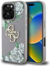 Telefoniümbris Guess Grained Roses Big 4G Logo, Apple iPhone 16 Pro Max, lilla