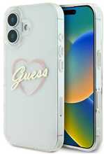 Telefoniümbris Guess IML Heart, Apple iPhone 16, läbipaistev