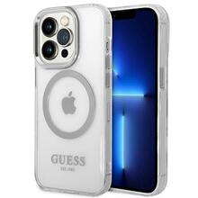 Telefoniümbris Guess Metal Outline MagSafe GUHMP14LHTRMS, Apple iPhone 14 Pro, hõbedane