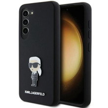 Karl Lagerfeld Silicone Ikonik Metal Pin KLHCS23SSMHKNPK ümbris, Samsung Galaxy S23, must